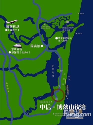中信博鳌山钦湾交通图区位图